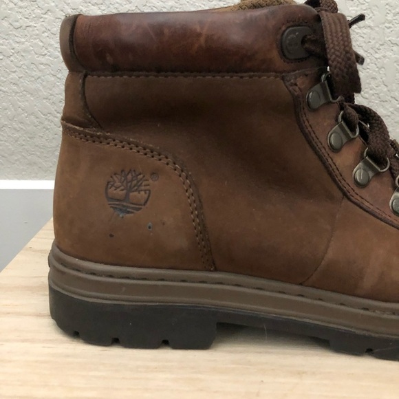 Timberland Dark Brown Leather Lace Up Hiking Boots 8.5 - Picture 3 of 11